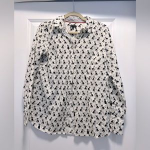 New Dog Print never worn button-down Talbots women’s small long sleeve shirt.